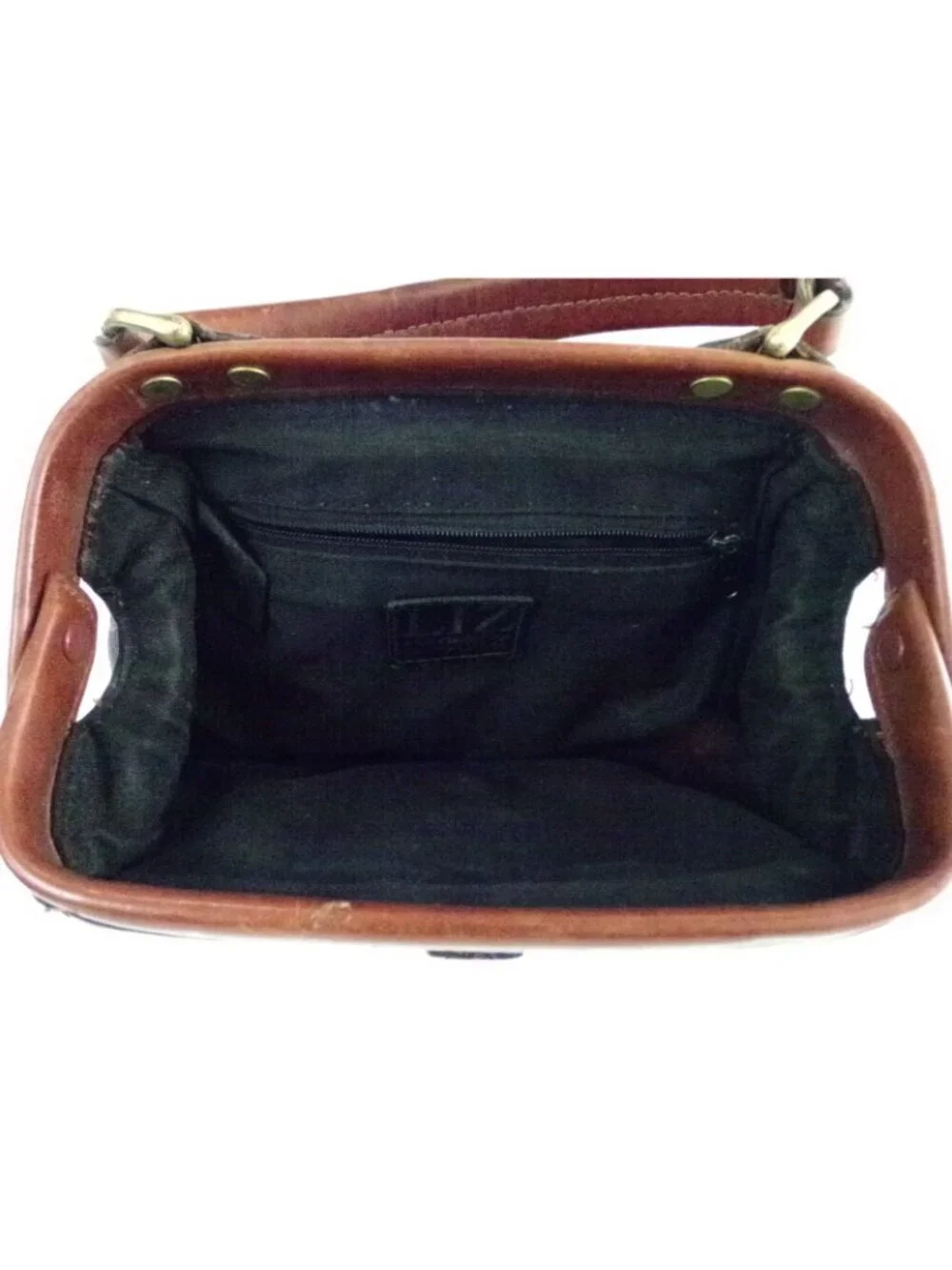 Vintage Liz Claiborne Top Handle Leather Handbag Satchel